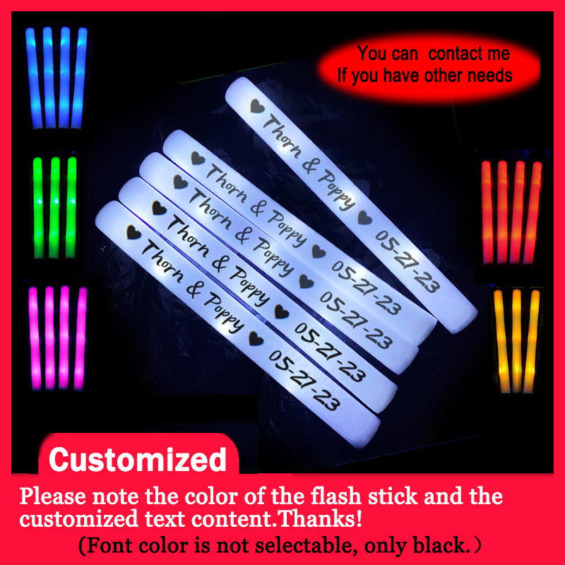 Wedding Supply In Bulk - 20/30/40/60/80/100/120Pcs RGB LED Glow Foam Stick