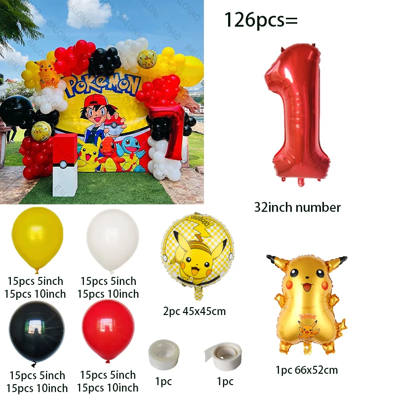 126pcs Cartoon Pikachu Theme B - Wedding Balloon Arch review and price