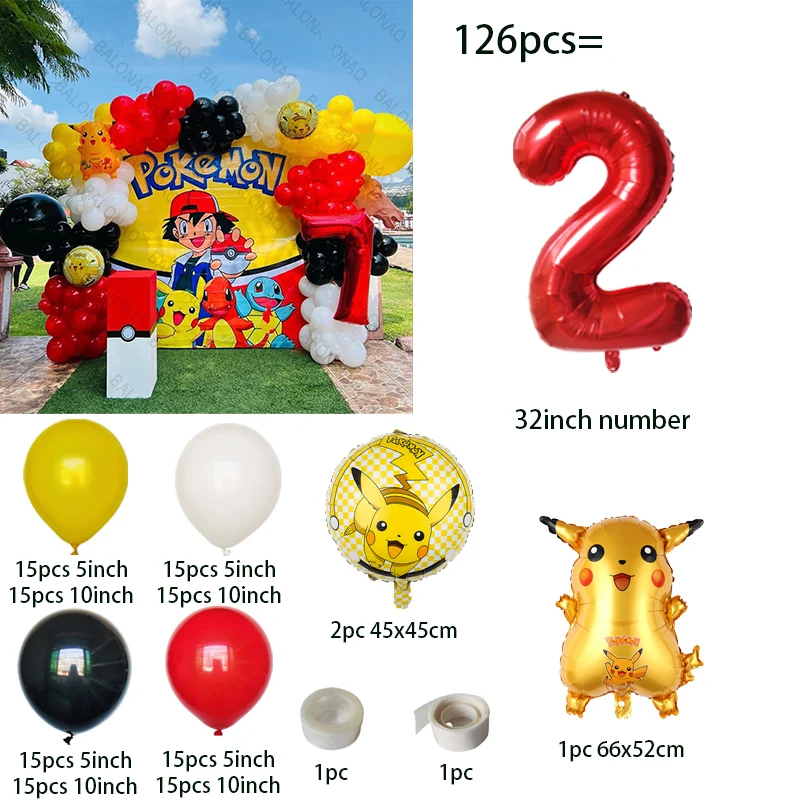 126pcs Cartoon Pikachu Theme B - Wedding Balloon Arch review and price