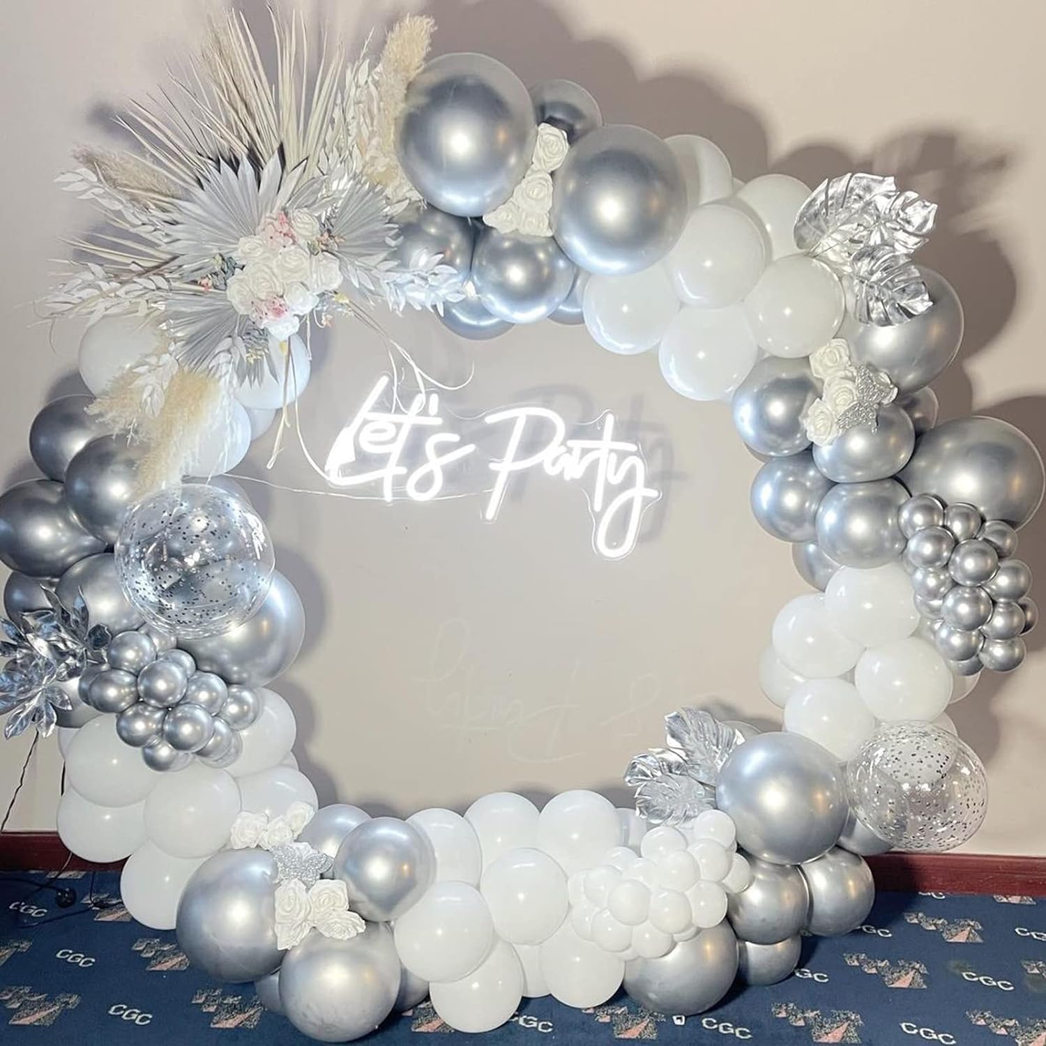 112Pcs White and Silver Balloo - Wedding Balloon Arch review and price