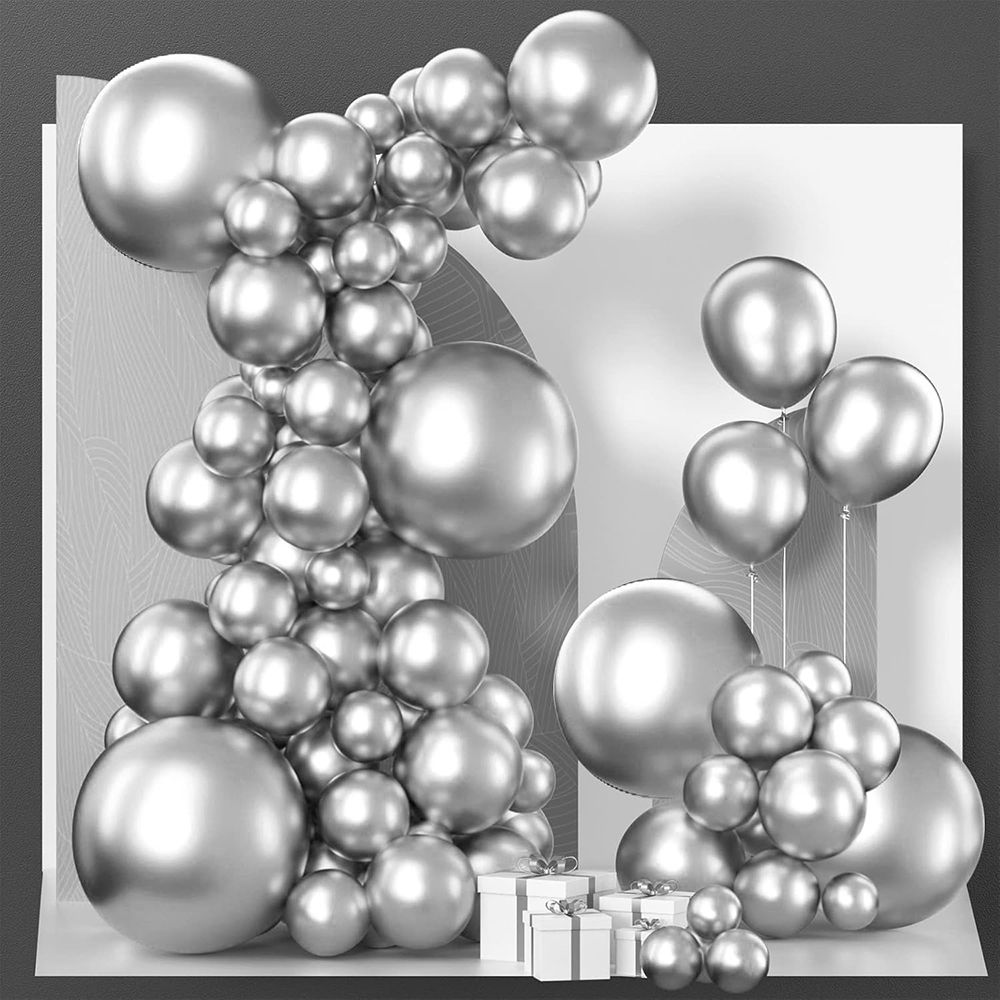 68Pcs Metallic Silver Balloons - Wedding Balloon Arch review and price