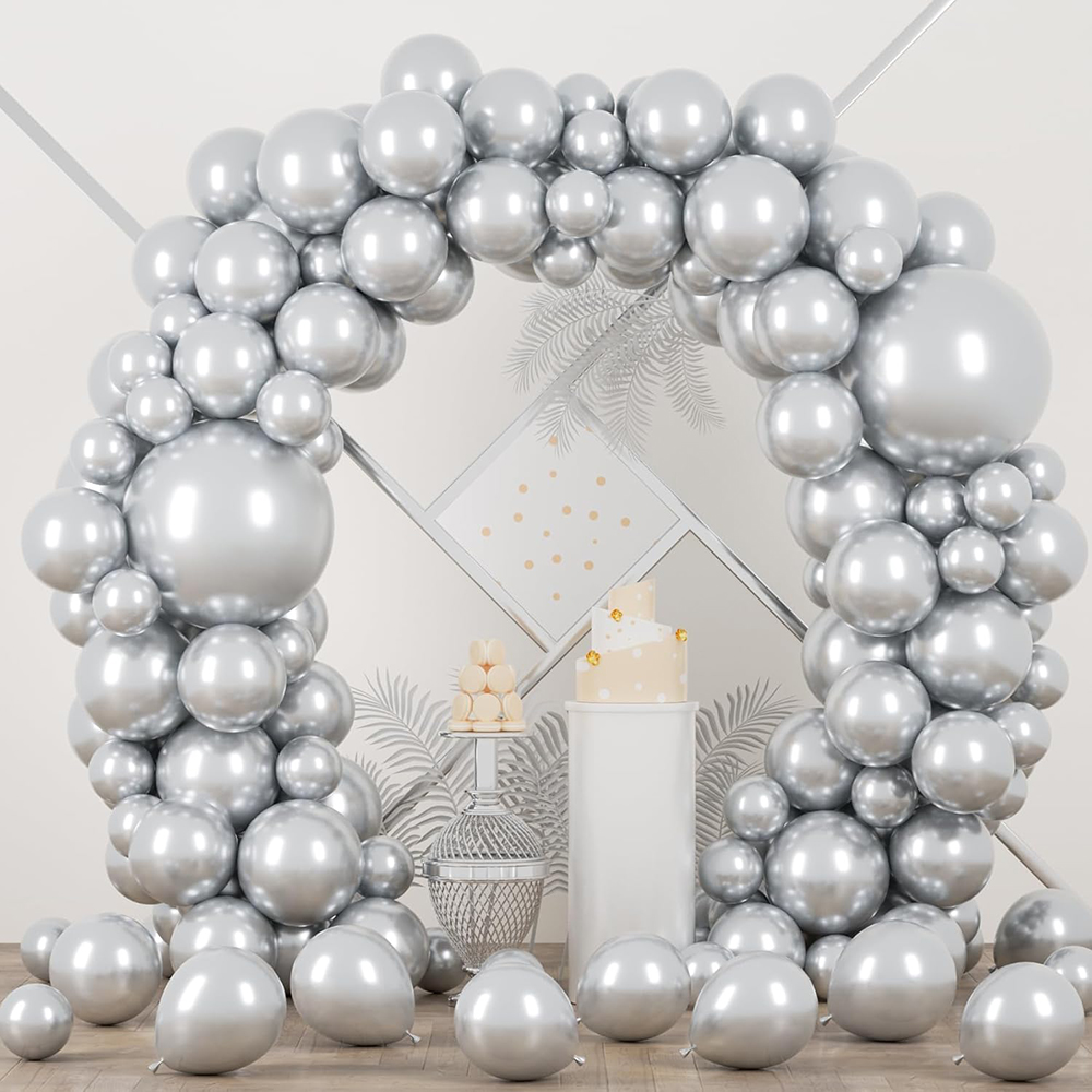 68Pcs Metallic Silver Balloons - Wedding Balloon Arch review and price