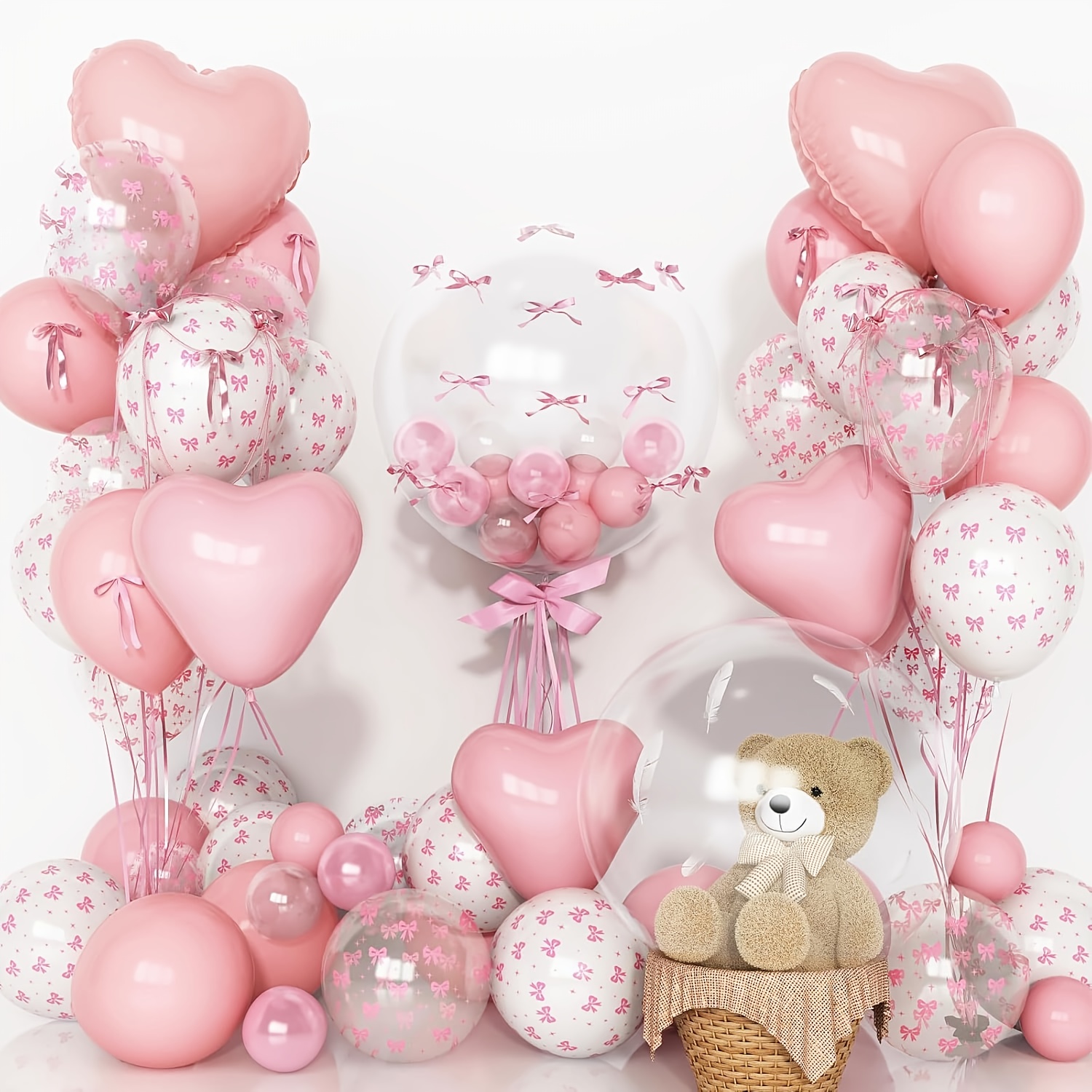 34pcs Clear Bow Heart Foil Lat - Wedding Supply Bulk review and price