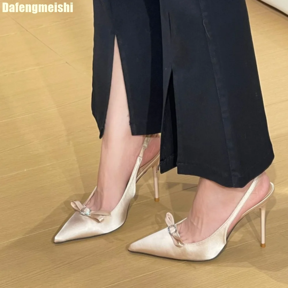 French Pointed Toe Satin Sling - Wedding Super review and price
