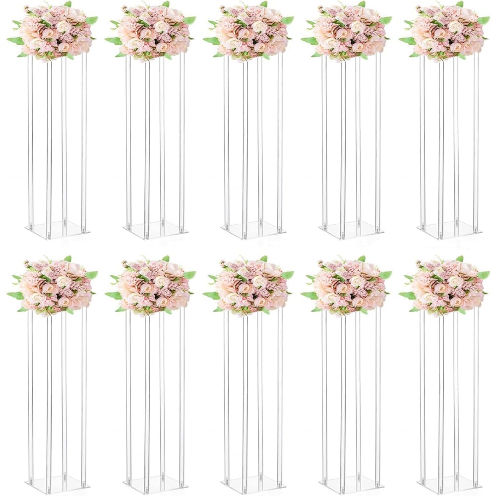 10-Piece Clear Acrylic Rectang - Centerpiece Vase Tall review and price
