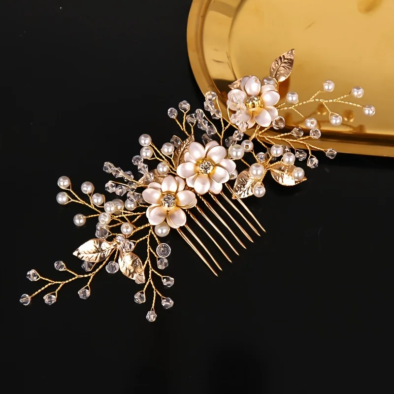 Handmade Gold Color Flower Hai - Wedding Supply Store review and price