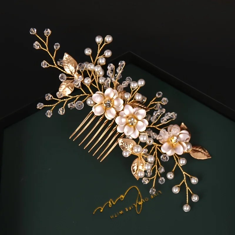 Handmade Gold Color Flower Hai - Wedding Supply Store review and price