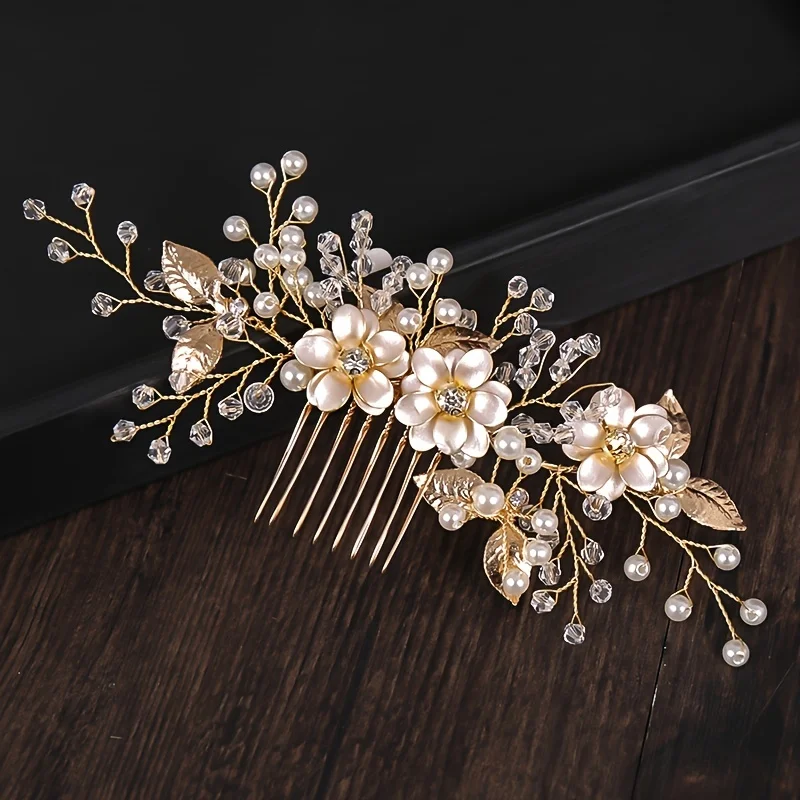 Handmade Gold Color Flower Hai - Wedding Supply Store review and price