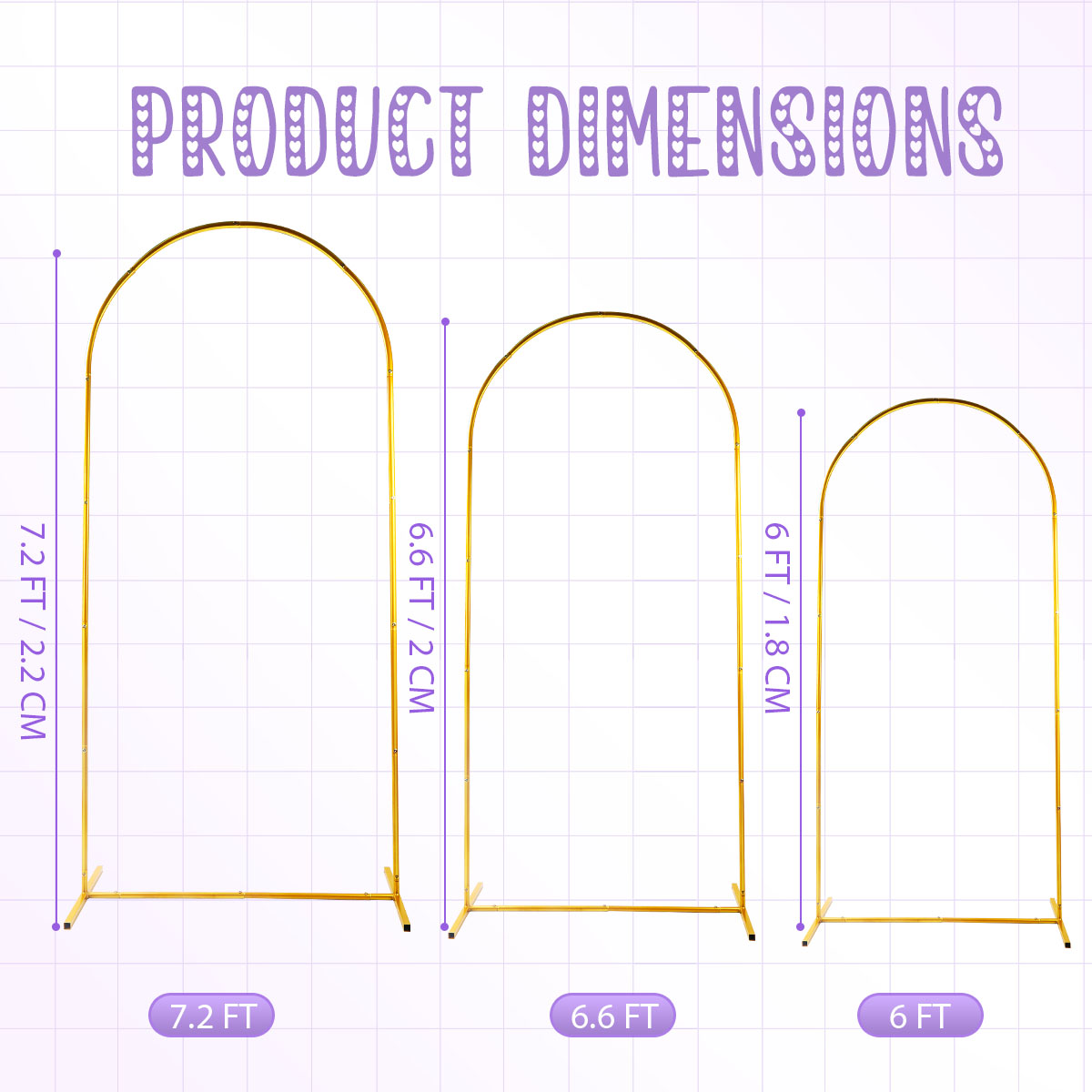 3Pack Golden Metal Arch Kits,  - Wedding Balloon Arch review and price